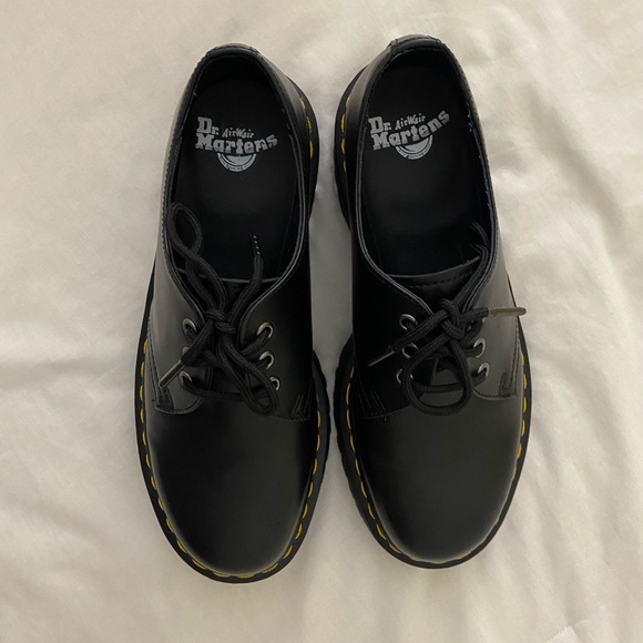 Dr. Martens 1461 Quad Polished Smooth Platform Oxfords Black - W Size 9 M Size 8